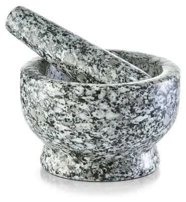 Image de Mortier avec pilon en granit, gris, diamètre 13 cm