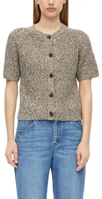 Produktbild von s.Oliver Melierte Strickjacke mit Knöpfen – Größe 36, 84x0_braun