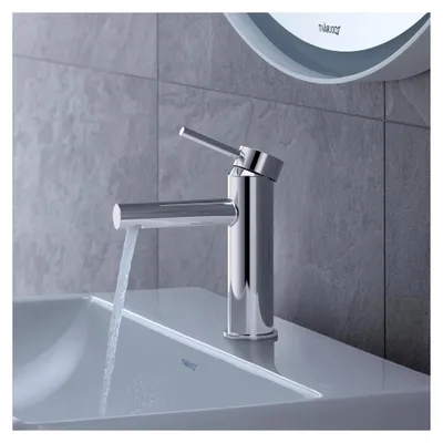 Produktbild von Waschtischarmatur Circle, Größe S (Auslaufhöhe 88 mm), wassersparende Armatur (MinusFlow), Wasserhahn für das Bad, Chrom