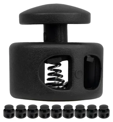 Kordelstopper 17x17 mm, 5 mm Loch, 100 Stück, Kunststoff