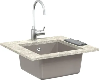 Zdjęcie produktu dla vidaXL Umywalka szara 430 x 460 mm 80% kwarcu i 20% żywicy