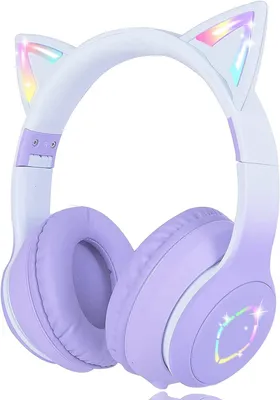 Produktbild von Kinder Over-Ear mit 85db Lautstärkebegrenzung LED-licht Faltbare HD Stereo Kopfhörer Kabellose und Kabel, eingebautes Mikrofon für Handy, Tablet,PC,TV