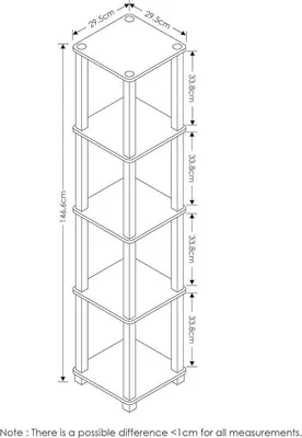 Image de Étagères Famanu, modèle Regalbretter, avec 5 niveaux et étagère d'angle - Noir