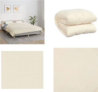 Produktbild von vidaXL Gewichtsdecke Hellcreme 200x225 cm 9 kg Stoff - Gewichtsdecke - Gewichtsdecken - Beschwerte Decke - Decke