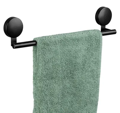 Image de WENKO Static-Loc® Plus Porte-serviettes Pavia noir Salle de bains Rangement des serviettes Ordre