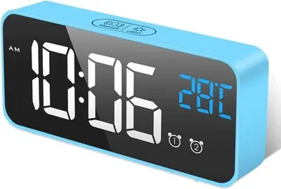 Immagine prodotto di Sveglia digitale con display a LED, funzione snooze, 2 allarmi e 10 suoni, luminosità regolabile, grande