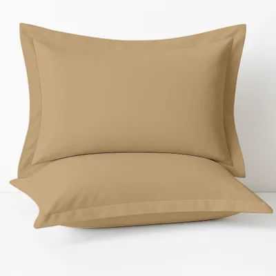 Productafbeelding van Zware kwaliteit 400 draad count 100% Egyptisch katoen Oxford kussenslopen Pack van 2 - taupe (Superking Size 50 x 90 CM)