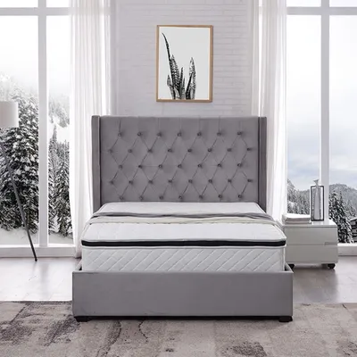 Produktbild von Bett Chesterfield Polsterbett Luxus Schlafzimmer Design Betten Textil Leder Neu