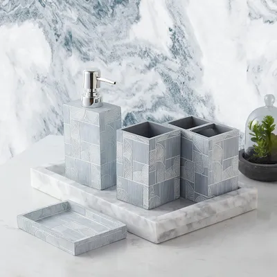 4-teiliges Badzubehör-Set Casanova, Beton, Seifenspender & mehr