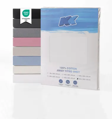 Immagine prodotto di Lenzuolo con angoli in jersey di cotone 200x200+30 cm, vari colori