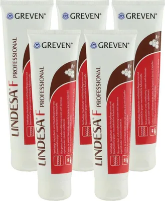 Produktbild von Lindesa F Professional 5 x 100 ml Fetthaltige Hautschutzcreme mit Bienenwachs