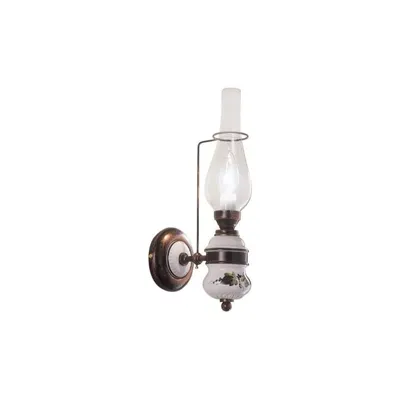 Obrázek produktu pro Pompei Classic nástěnné svítidlo mosaz a keramika s černým odstínem mědi 1 světlo E14
