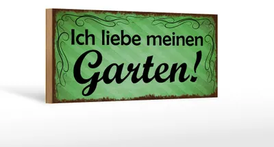 Produktbild von Holzschild Spruch 27x10cm ich liebe meinen Garten