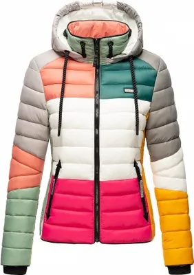 Produktbild von Navahoo Damen Jacke Steppjacke Übergangsjacke gesteppt Kapuze Lulana Multikulti Dark 2 Gr. 34 - XS