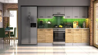 Obrázek produktu pro Kuchyňská linka LUIZA 260x200 - Grafit + dub artisan