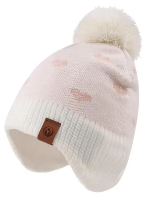Immagine prodotto di Berretto e sciarpa da bambino, adatti per l'inverno e l'autunno, taglia 4-7 anni, colore bianco, motivo a cuore