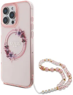 Image de Coque arrière GUESS pour iPhone 16 Pro Max - Rose - Compatible MagSafe -
