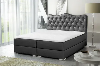 Produktbild von Boxspringbett Schlafzimmerbett SULTAN Kunstleder Anthrazit 120x200cm