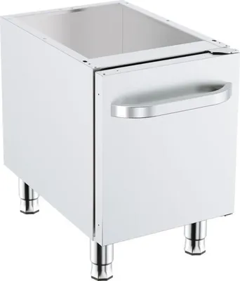 Image de Meuble bas Combisteel avec porte 400 x 600 mm – acier inoxydable, piètement de table