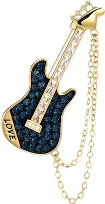 Image de PINETS Collier broche guitare LOVE plaqué or 14 carats