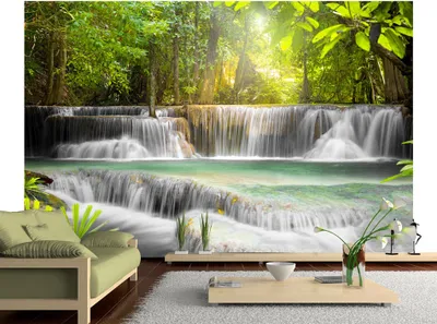 Produktbild von Vlies Fototapete Wasserfall 400x280 cm Tapeten Wandtapete XXL Natur c-A-0006-a-d
