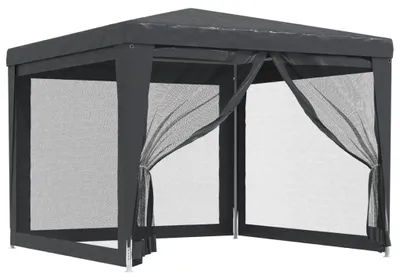Zdjęcie produktu dla vidaXL Namiot imprezowy z 4 siatkowymi ścianami bocznymi antracyt 3x3 m HDPE