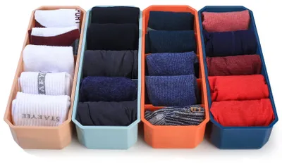 4er Set Socken- und Unterwäsche-Organizer, Schubladenteiler, PP