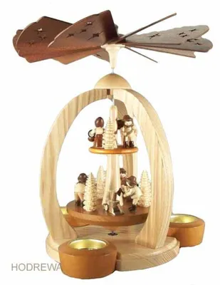 Immagine prodotto di Piramide da tavolo "Waldleute" (abitanti della foresta), ideale per decorare, altezza 28 cm, NUOVO