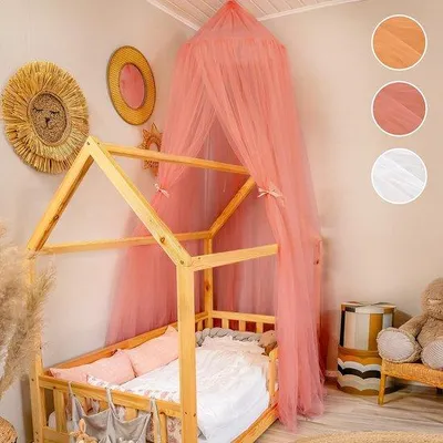 Immagine prodotto di Grande tenda per bambine in tulle - Ideale per culla, lettino, letto a casetta o rifugio coccole - Con confezione regalo inclusa