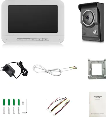 Zdjęcie produktu dla 7-calowy zestaw wideodomofonowy z kolorowym ekranem TFT LCD 1 monitor wewnętrzny kamera zewnętrzna obsługa noktowizora wodoodporne odblokowanie dla domu mieszkania willi
