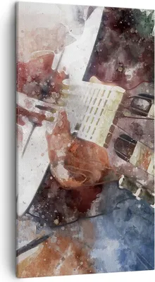 Produktbild von Bild auf Leinwand - Leinwandbild - Gitarre Musik - 45x80cm - Wand Bild - Wanddeko - Wandbilder - Leinwanddruck - Bilder - Kunstdruck - Wanddekoration - Leinwand bilder - Wandkunst - PA45x80-4000