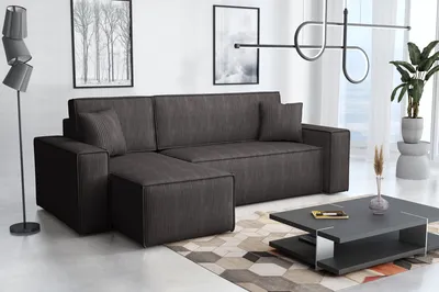 Produktbild von Emoebel24 Ecksofa mit Schlaffunktion und Bettkasten L-form 244x142x83 cm Denis Kaffeefarbe