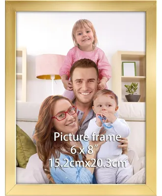 Image de Cadre photo en plastique doré, dimensions 15x20 cm, pour accrocher au mur ou poser sur une table