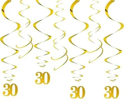 Zdjęcie produktu dla Girlandy spiralne złote na 40 urodziny wesele dekoracje 21 szt