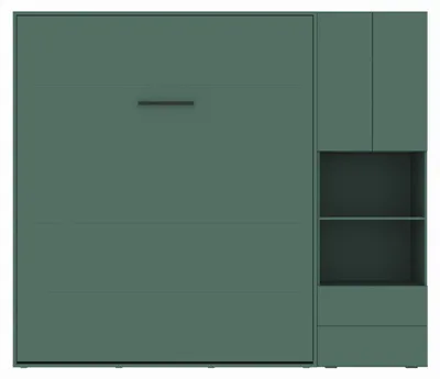 Produktbild von Schrankbett SET M3 140x200 und Schrank  (Tiefe 55 cm)  Steingrün