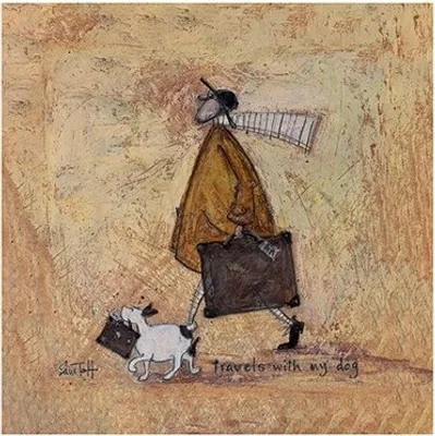 Produktbild von Sam Toft - tištěný "Cesty se psem" PM5038 (30 cm x 30 cm) (hnědá/žlutá/bílá)