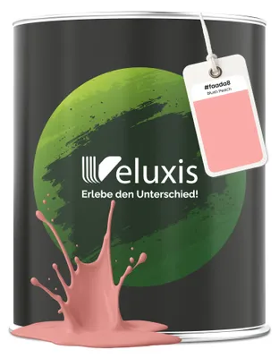 Produktbild von Wandfarbe Rosa Altrosa Matt Innenfarbe – Deckkraft Klasse 1, VOC-frei, Ohne Grundierung, Tropfarm – Wohnzimmer & Schlafzimmer – 1L – Veluxis (Blush Peach)