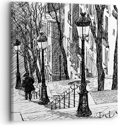 Produktbild von Bild auf Leinwand - Leinwandbild - Straße Grafiken  - 30x30cm - Wand Bild - Wanddeko - Wandbilder - Leinwanddruck - Bilder - Kunstdruck - Wanddekoration - Leinwand bilder - Wandkunst - AC30x30-3568