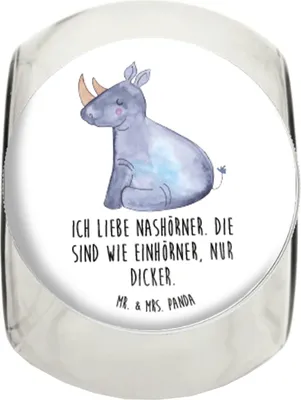 Produktbild von Mr. & Mrs. Panda Bonboniere Einhorn Nashorn L 870ml - Weiß - Geschenk, Regenbogen, Aufbewahrungsdose, schraubglas, Nashörner, Vorratsbehälter, Kaffeedose, Zoo, Unicorn