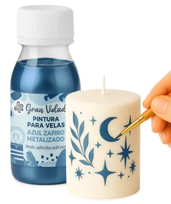 Produktbild von Gran Velada - Kerzenfarbe Metallic Saphirblau zum Bemalen 60 ml