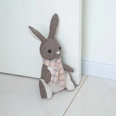 Image de Joli butoir de porte – Butoir de porte décoratif en forme de lapin lesté, pour la maison et le bureau – Butoir de porte en tissu en forme d'animal, destiné à un usage intérieur, idéal comme décoration de sol