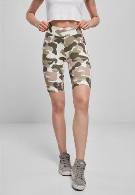 Produktbild von Urban Classics TB3423 | Ladies High Waist Camo Tech Cycle Shorts XS bis 5XL - Farbe: duskrose camo - Größe: S