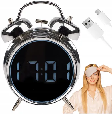 Produktbild von Elektronischer Retro-LED-Wecker, lauter Alarm, leiser Betrieb, Datum, Temperatur