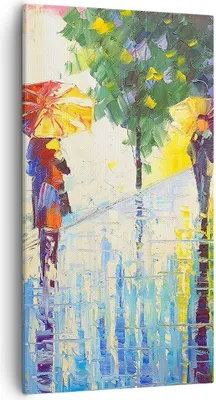 Produktbild von Bild auf Leinwand - Leinwandbild - Park Straße Regen - 55x100cm - Wand Bild - Wanddeko - Wandbilder - Leinwanddruck - Bilder - Kunstdruck - Wanddekoration - Leinwand bilder - Wandkunst - PA55x100-3508