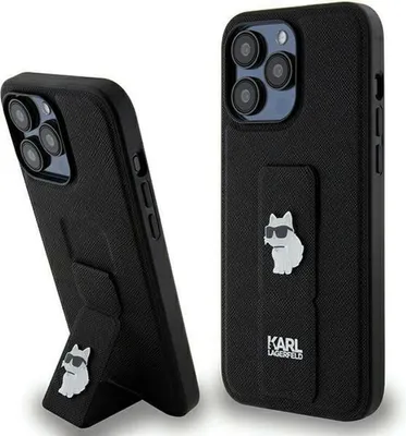 Image de Karl Lagerfeld Klhcp13Xgsachpk Iphone 13 Pro Max 6.7 Czarny/Black Hardcase Gripstand Saffiano Choupette Pins