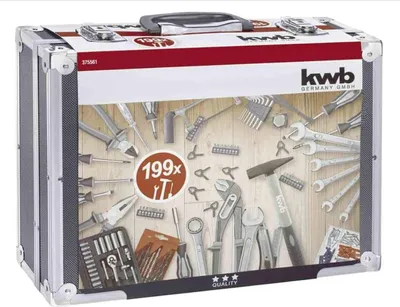 Produktbild von kwb Werkzeug-Koffer inkl. Werkzeug-Set, 199-teilig, gefüllt, robust und hochwertig
