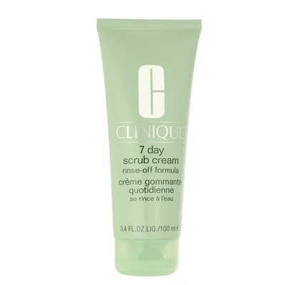 Produktbild von Clinique 7 Day Scrub Cream Rinse-Off Formula, Reinigendes Peeling, Mischhaut, trockene Haut, normale Haut, ölige Haut, Empflindliche Haut, Nasse Haut, Peeling, Tube, Massage over makeup-free skin, avoiding eye area. Rinse or tissue off., 100 ml