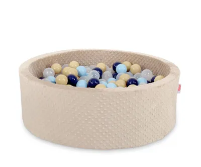 Produktbild von Trockener Pool beige mit 300 bunten Bällen 90 cm Durchmesser für Kinder ab 12 Monaten