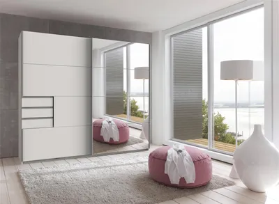 Produktbild von Schwebetürenschrank Kleiderschrank Schrank Schlafzimmer Möbel "Susanetta I" Weiß