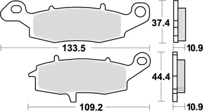 Zdjęcie produktu dla Klocki hamulcowe do tylnego koła Suzuki VZ 1500 M1500 Intruder, rok produkcji 2009–2011, klocki hamulcowe firmy TRW – nowe